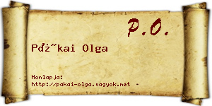Pákai Olga névjegykártya
